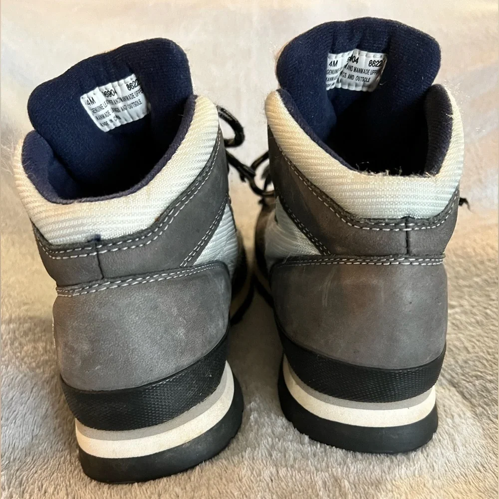 TIMBERLAND Child’s Size 4 Hiking Boots Gray Blue High-top